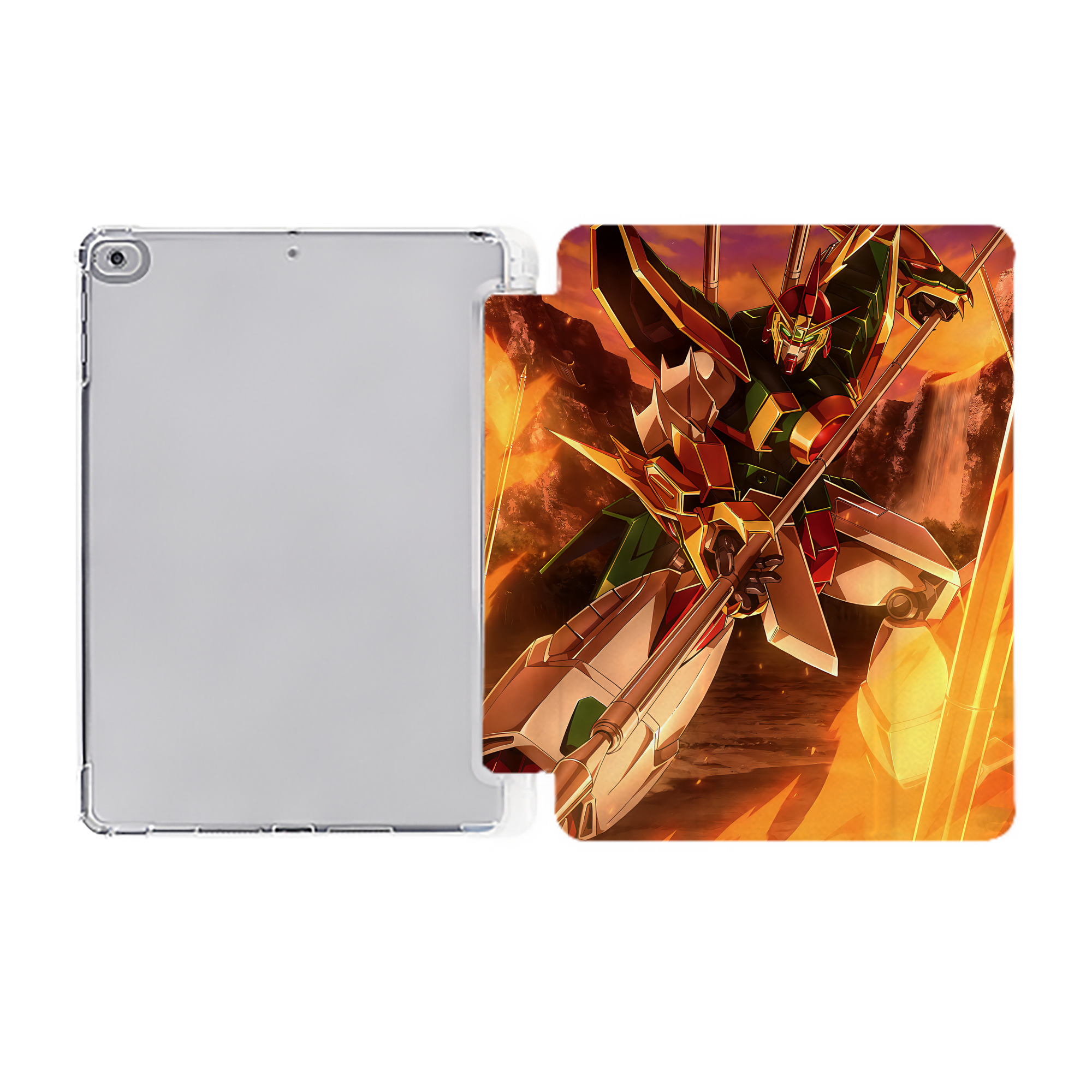 （画像用） 機動戦士ガンダム Mobile Suit Gundam IPad ケース ペン収納付き 三つ折りスタンド PUレザー×シリコン 対応機種9.5/10.5/10.9インチ